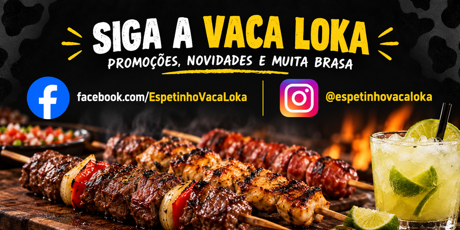 Siga a Vaca Loka no Facebook e no Instagram para acompanhar promoções e novidades.